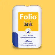 Packshot Folio Basic 2: Folsäure, gelber Hintergrund