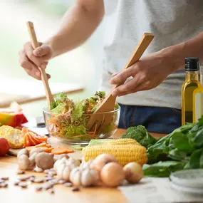 Kochen mit verschiedenen Gemüse Sorten