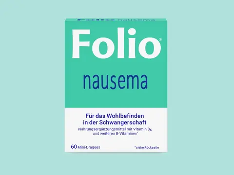 Packshot Folio Neusema: Folsäure, türkiser Hintergrund