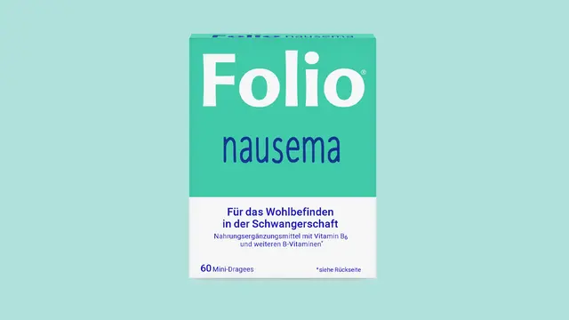 Packshot Folio Neusema: Folsäure, türkiser Hintergrund